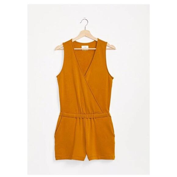 Loft Lou & Gray Romper Women's Small Gold Signature Soft Crossover Sleeveless - Picture 1 of 9